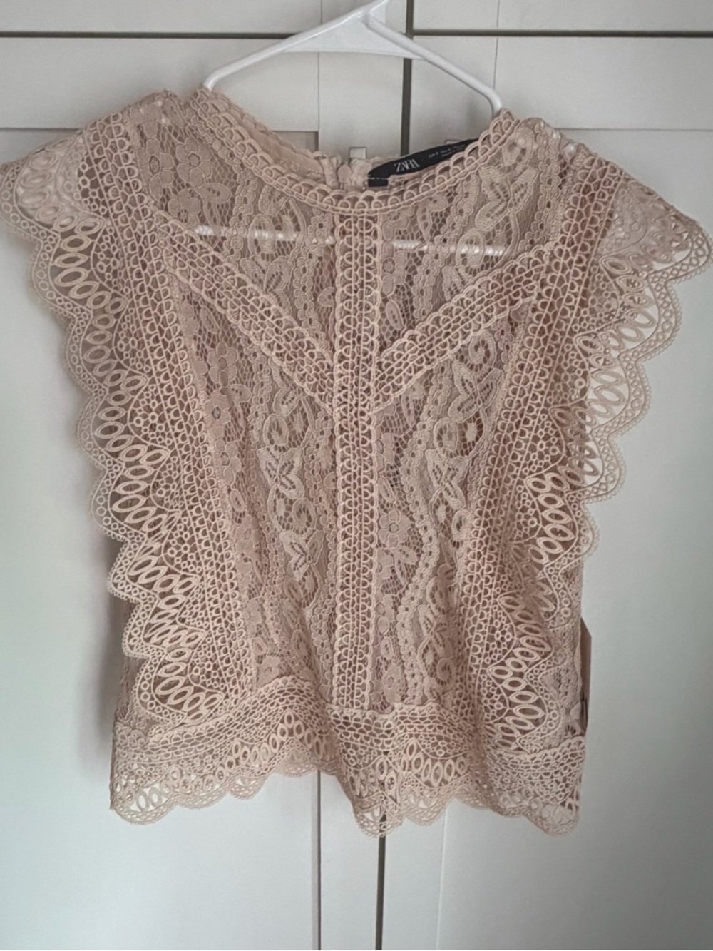 Zara Blush Lace Crop Top
